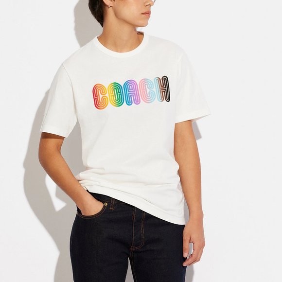 🌈💕 Coach Rainbow Signature T Shirt *Special Edition* Size S M L XL XXL - Picture 1 of 12